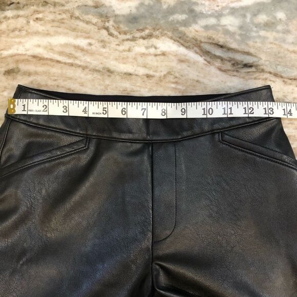 Spanx Slim Straight Pull On Pant Faux Leather Brown Ankle Length Size Medium - Picture 7 of 13